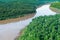 Aerial view of the Iguazu River