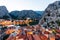 Aerial View on Illuminated Town of Omis