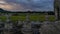 Aerial view image of Many Statue buddha image at sunset in southern of Thailand