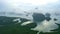 Aerial view image of Phang Nga Bay in Samed Nang Chee viewpoint at sunrise, Phang Nga, Thailand