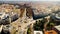 Aerial view of the important traffic intersection and the Plaza de Cibeles square in Madrid,Spain