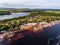 Aerial view of indigenous village in the Canaima National Park