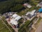 Aerial view of an industrial factory complex