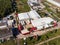 Aerial view of industrial factory complex during daytime