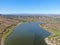 Aerial view of Inland Lake Hodges and Bernardo Mountain, San Diego County, California