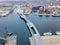 Aerial View of Inner Harbor Bridge in Copenhagen