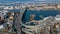 Aerial view interchange highway and overpass in city of Osaka City, Osaka, Kansai, Japan
