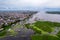 Aerial view of Iquitos, Peru, also known as the Capital of the Peruvian Amazon