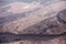 Aerial view of the Iran, Iraq border along the Shatt al-Arab river with Abadan International Airport at center