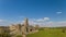 Aerial view of an Irish public free tourist landmark, Quin Abbey, County clare, Ireland