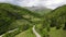 Aerial view of Iskar River Gorge near village of Ochindol, Balkan Mountains, Bulgaria