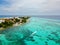 An aerial view of Isla Mujeres in Cancun, Mexico