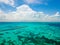 An aerial view of Isla Mujeres in Cancun, Mexico