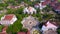 Aerial view of islamic star field architecture of some university in Yogyakarta in the month of Ramadan