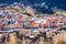 Aerial view of island Baleal naer Peniche on the shore of the ocean in west coast of Portugal. Baleal Portugal with incredible