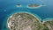 Aerial view of the island in the shape of a heart, Croatia, island of lovers, Otok Galesnnjak, islet, rock. Also called otok za Za