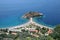 Aerial view of the island Sveti Stefan, Montenegro.