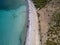 Aerial view of the islands beach, Cap Corse peninsula, Macinaggio, Corsica, France