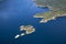 Aerial view of Islands in Sechelt Inlet