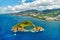 Aerial view Islet of Vila Franca do Campo. Azores Island