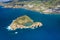 Aerial view of Islet of Vila Franca do Campo, Sao Miguel island, Azores, Portugal