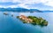 Aerial view of Isola Bella, in Isole Borromee archipelago in Lake Maggiore, Italy