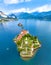 Aerial view of Isola Bella, in Isole Borromee archipelago in Lake Maggiore, Italy