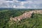 Aerial view of Italian medieval city, Pitigliano in the province of Grosseto in southern Tuscany, Italy