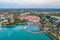 Aerial view of Italian town Peschiera del Garda