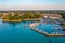 Aerial view of Italian town Peschiera del Garda