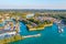 Aerial view of Italian town Peschiera del Garda