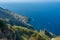 Aerial view of Italian town Praiano