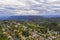 Aerial view of the Jamison Valley in Katoomba in The Blue Mountains in regional Australia