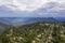 Aerial view of the Jamison Valley in Katoomba in The Blue Mountains in regional Australia