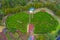 Aerial view of Jeju maze Park, republic of Korea