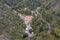 Aerial view of Jenolan Caves village in regional Australia