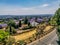 Aerial view of Johannesburg , the largest urban forest during Spring - Jacaranda blooming in October in South Africa