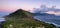 Aerial view of Kaena Point, the northwestern most point of Oahu, at sunset