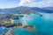 Aerial view of Kaimarama bay at bay of islands at New Zealand