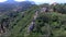 Aerial view of kaiser`s throne in Greek island of Corfu, circular movement by drone