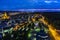 Aerial view of kaiserslautern city during night time