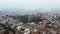 Aerial view of Kaiyuan Temple, the largest buddhist temple in Fujian Province, and West Street at dusk in Quanzhou, China