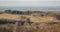 Aerial view of Kamparkalns watching tower in sunny winter day, Talsi, Latvia