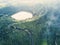 Aerial view of Kanaka volcano crater on the island of Mauritius