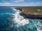 Aerial view of Kangaroo Island rugged coastline.