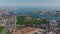 Aerial view of Kastellet citadel, historic pentagon fortress with bastions on sea coast. Copenhagen, Denmark