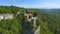 Aerial view of Katskhi Pillar with ancient church on top in Chiatura, Georgia