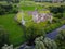 Aerial view. Kells Priory. county Kilkenny. Ireland