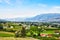 Aerial View of Kelowna Vineyards and Okanagan Lake