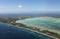 Aerial view of Kiritimati Island, Kiribati